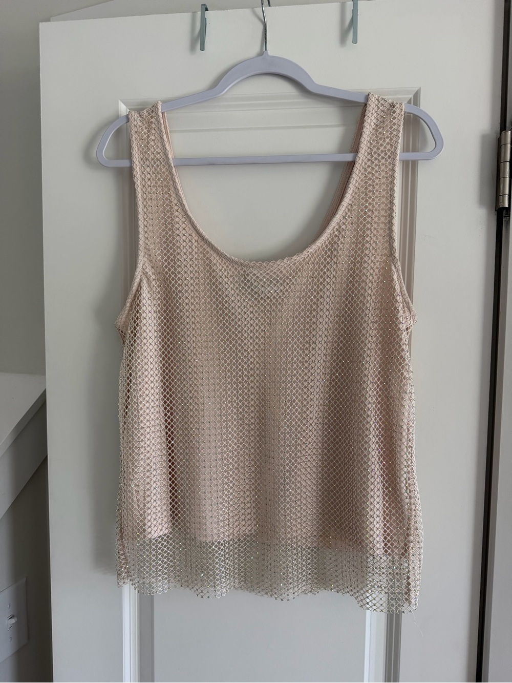 Sunday in Brooklyn Mesh Layered Tank Top - Cream